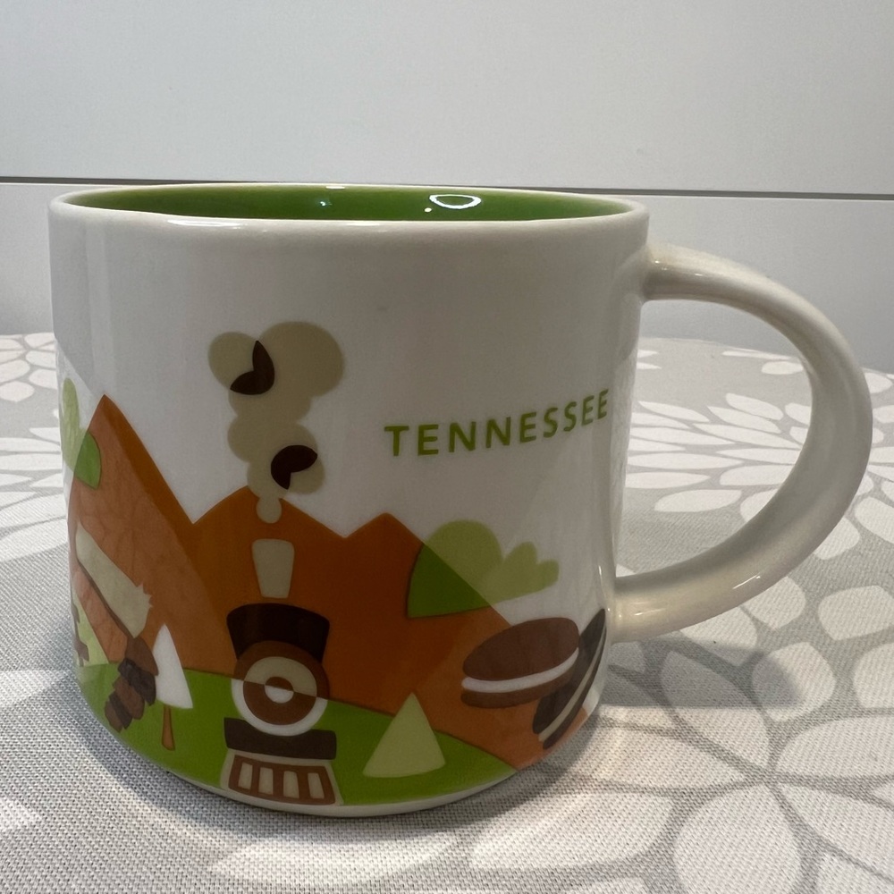 Starbucks You Are Here Tennessee Green Inside Coffee Tea Mug Cup. Size 14 oz.‎